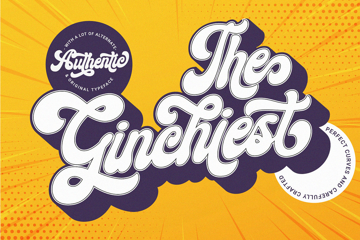 Ginchiest - Retro Bold Script, a Script Font by Ridha-38.lineart (Photo 12 of 14)