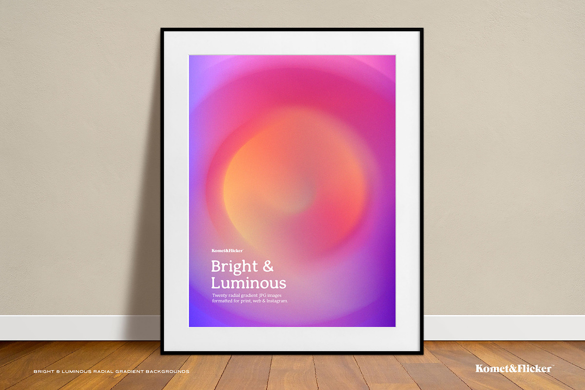 Bright & Luminous Radial Gradients, a Background Graphic by Komet & Flicker (Photo 4 of 14)