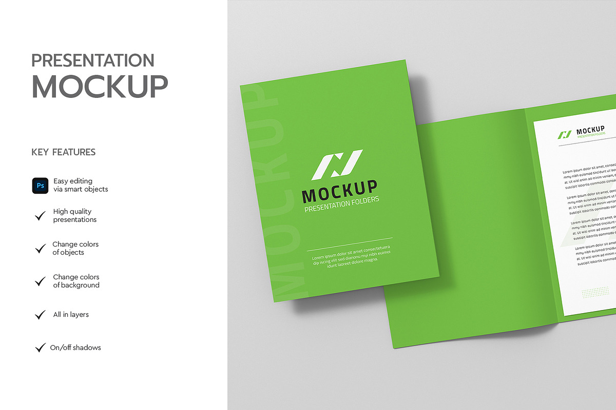 Realistic Document Folder Mockup PSD