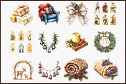 Rustic Boho Christmas Clipart, an Illustration by Sublimation Artist (Thumbnail 3 of 6)