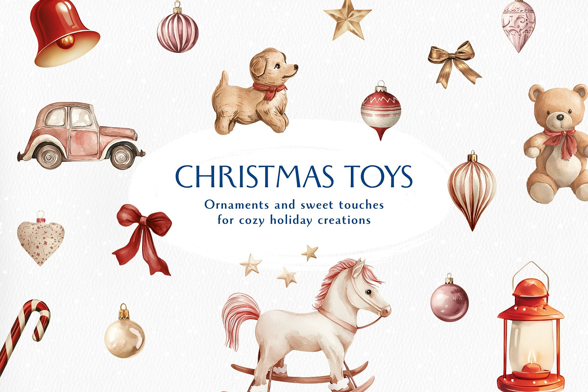 Watercolor Christmas Collage Pack, an Object Graphic by Design Alchemy Studio (Photo 5 of 11)