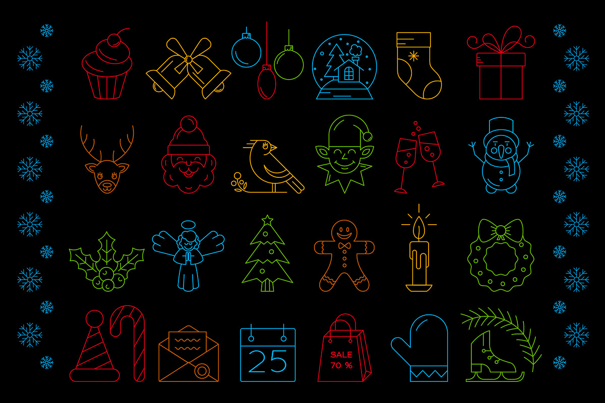 Big collection of Christmas icons. preview 3