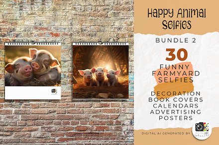 Happy Farm Animals Selfies Bundle 2