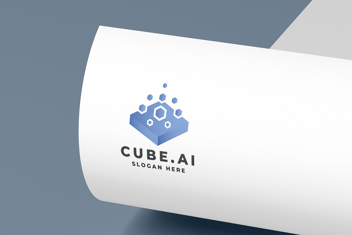 Geometric Cube AI Logo, a Branding & Logo Template by Design_Planet (Photo 2 of 2)