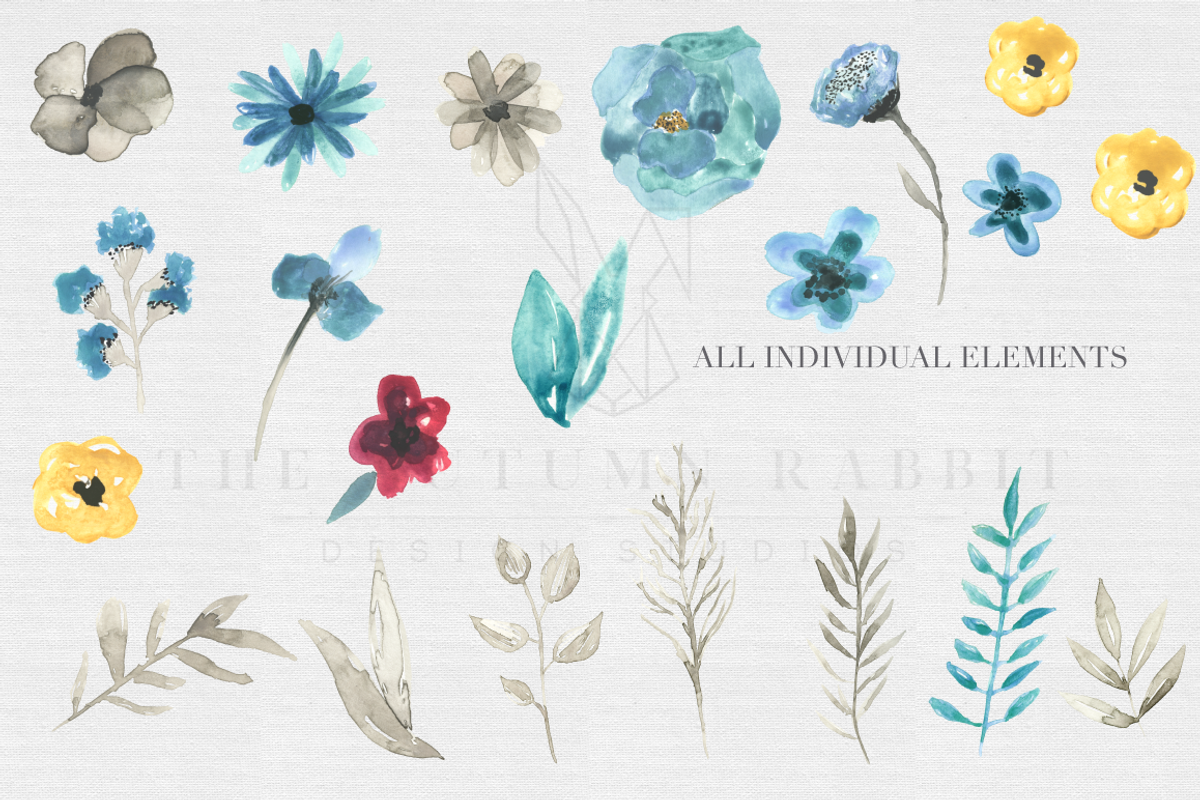 Watercolor Floral Clipart Set, a Graphic by The Autumn Rabbit Ltd (Photo 2 of 2)