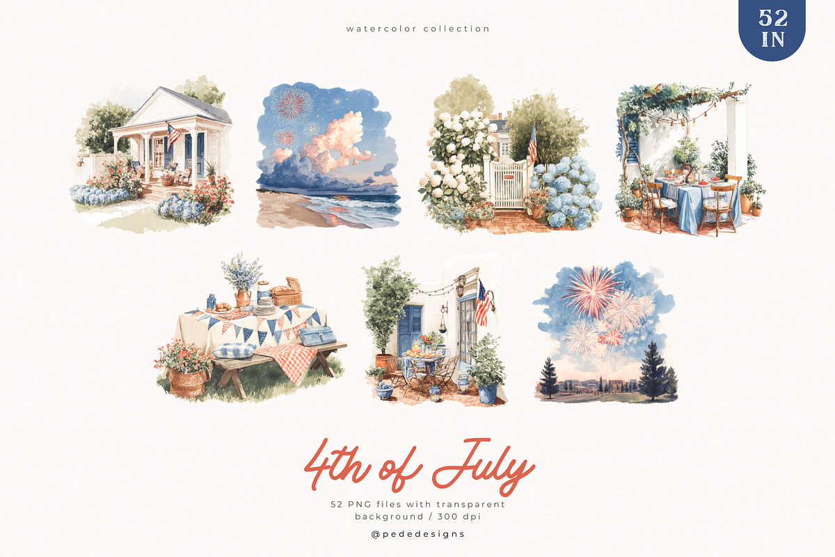 4th of July Collection, a Decorative Illustration by PeDe Designs (Photo 8 of 20)