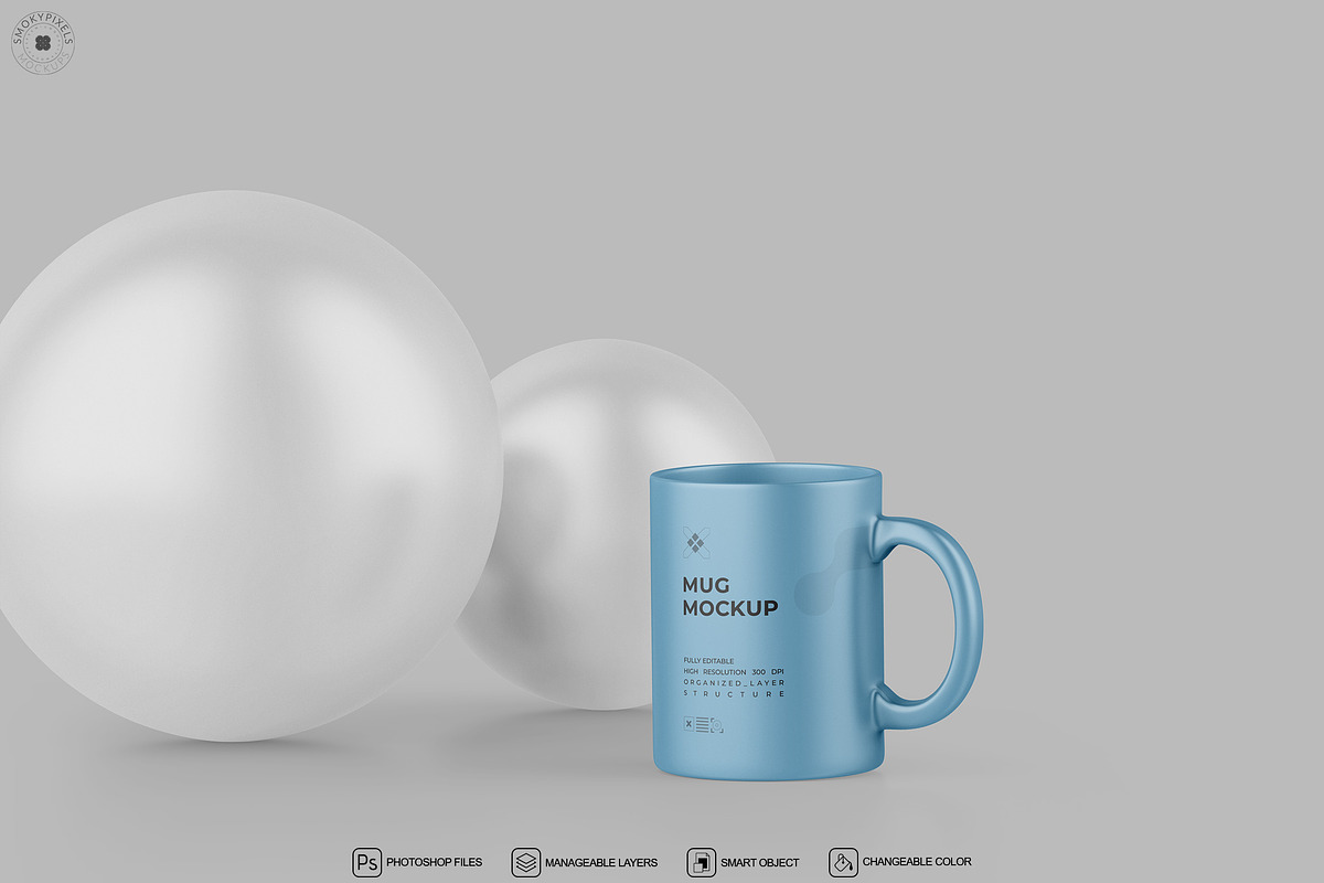 Mug Mockup Bundle of 5 PSDs, a Cups & Container Mockup by SmokyPixels (Photo 3 of 6)