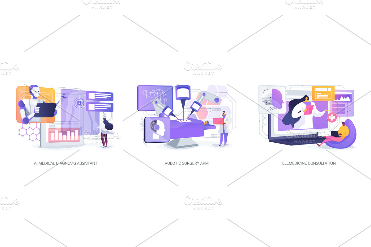 AI and Robotics in Modern Healthcare, a Technology Illustration by Visual Generation
