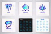 Winter | 16 Thin Line Icons Set, an Outline Icon by Alex Blogoodf (Thumbnail 6 of 9)