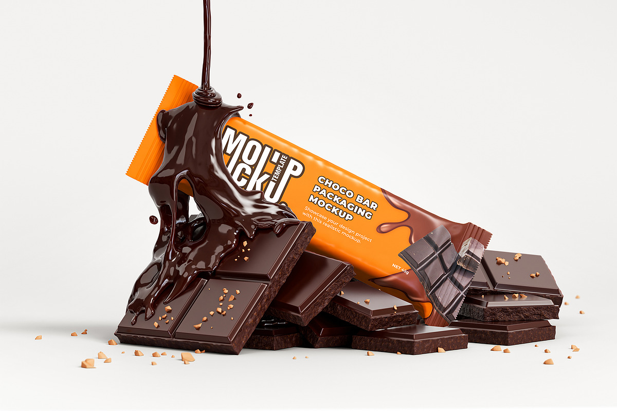 Chocolate Bar Packaging Mockup, a Packaging Mockup by Artnivora.Std (Photo 4 of 6)