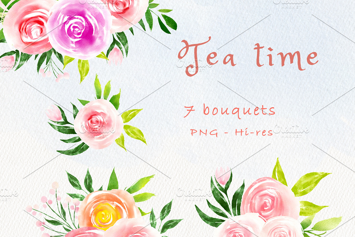 Tea time party bunny clipart, an Illustration by heyiamalice (Photo 2 of 15)