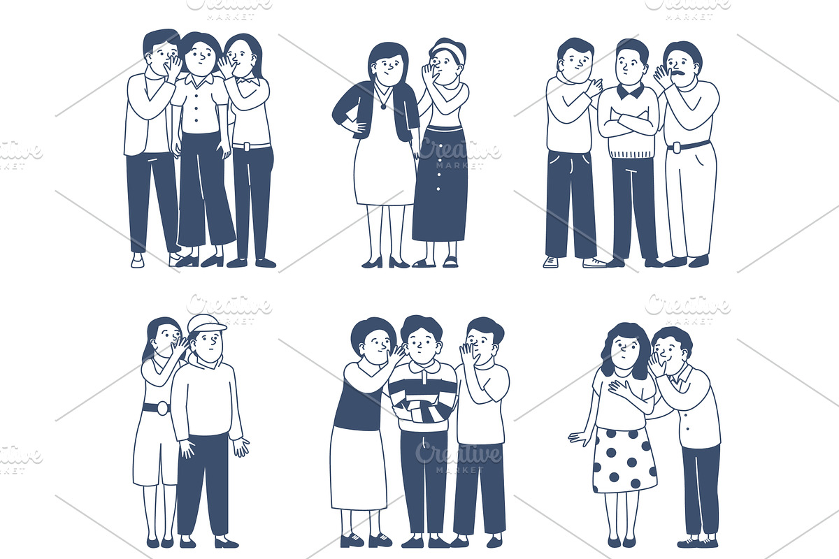 Gossip people. Friends and couple, a Person Illustration by LadadikArt