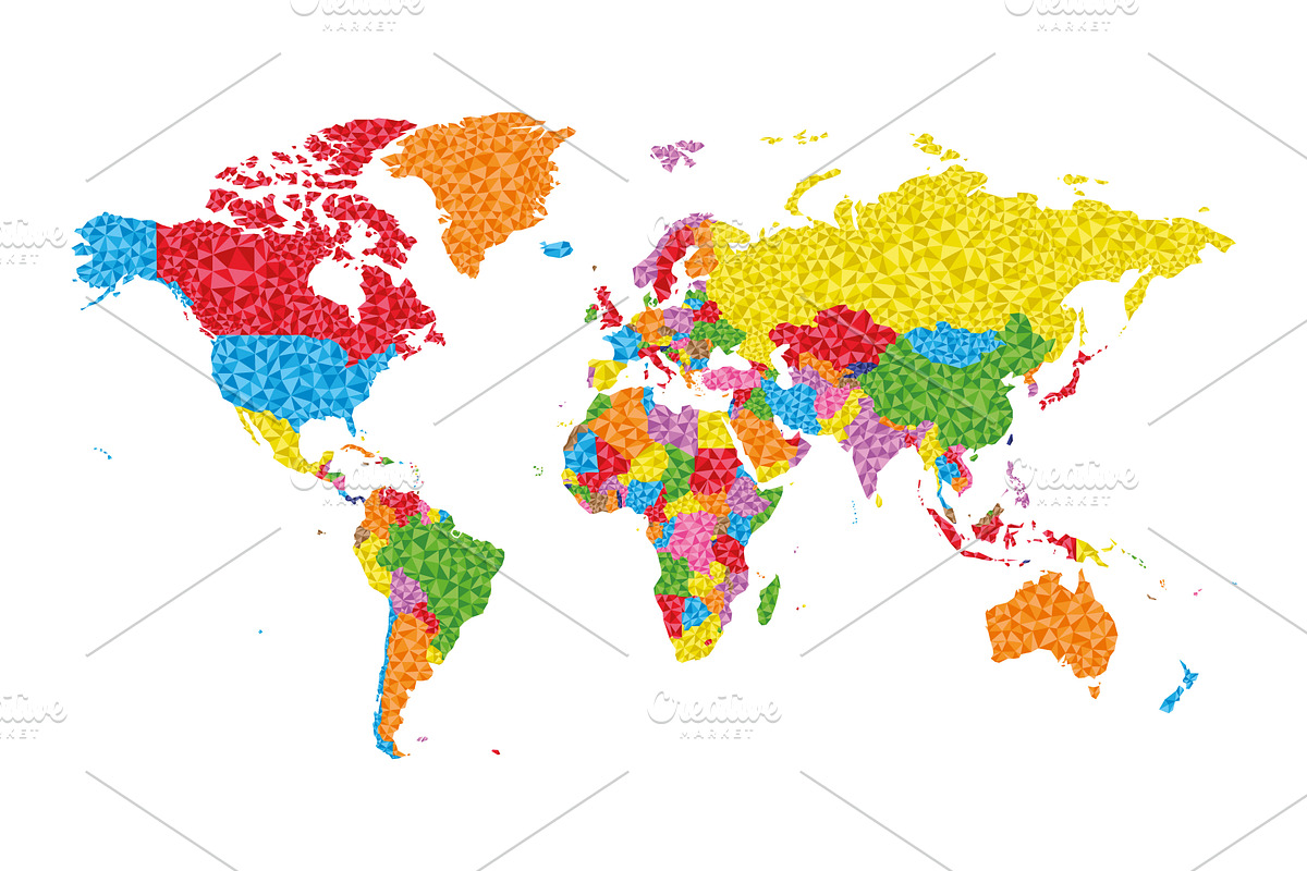 4x Low Poly World Maps, an Education Illustration by asantosg (Photo 1 of 4)