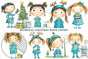 Whimsical Christmas Nurse Clipart, an Illustration by OK Design (Thumbnail 3 of 6)