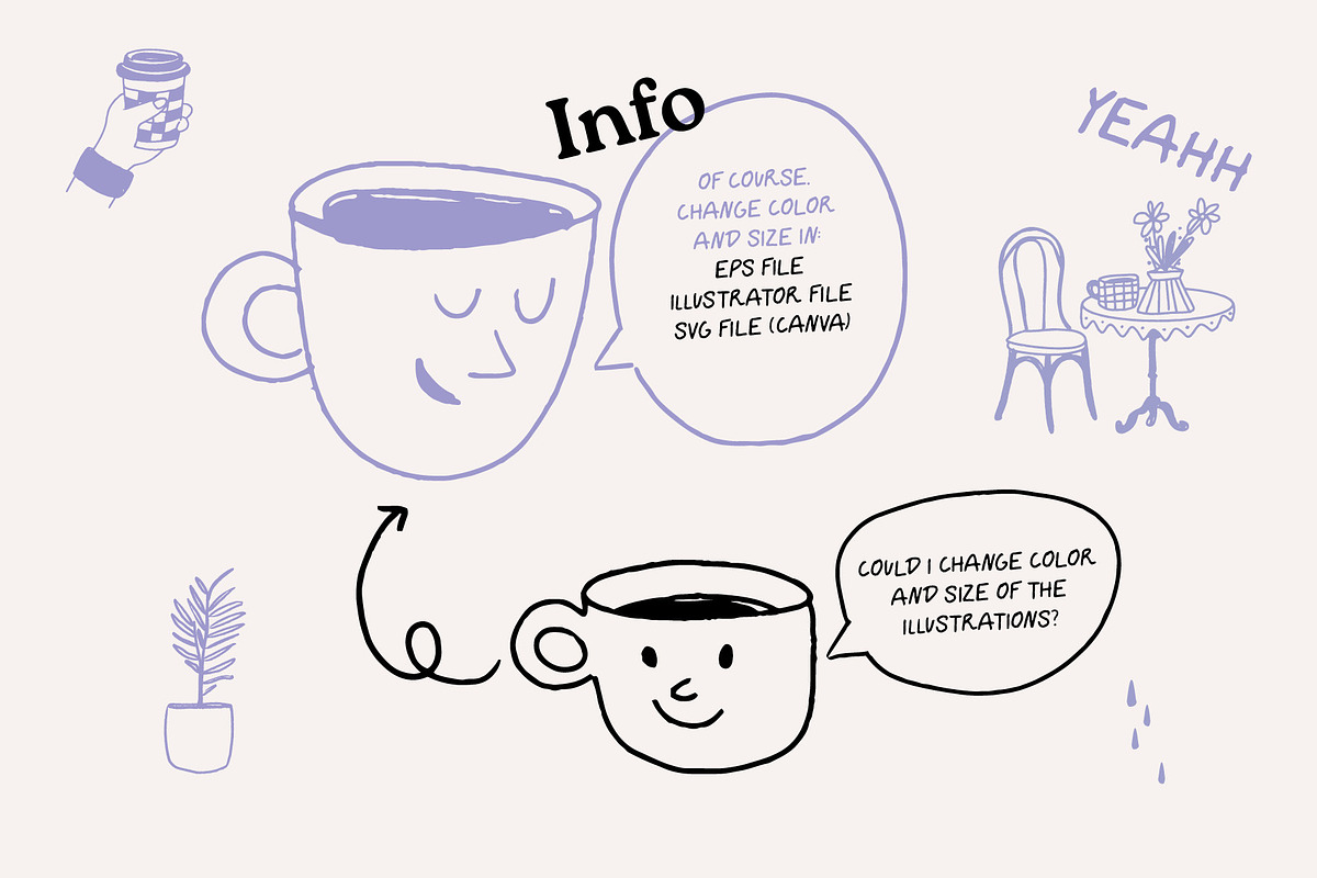 Coffee Hand-Drawn illustrations, a Food Illustration by dicreate (Photo 8 of 12)