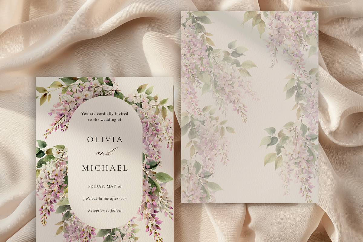 Watercolor Pink Wisteria Clipart, a Decorative Illustration by ThaismotaCreativeCo (Photo 5 of 11)