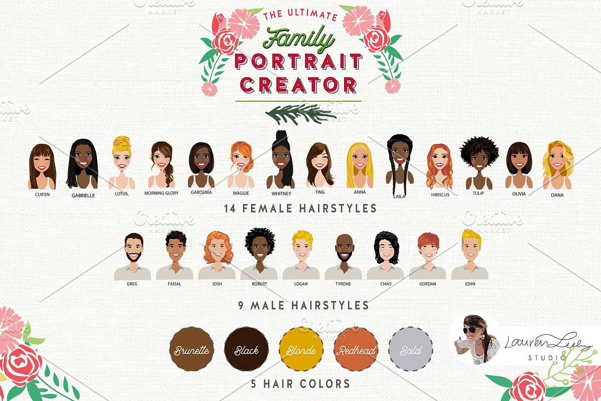 Christmas - Family Portrait Creator, an Illustration by Lauren Lesley Studio (Photo 6 of 14)