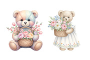 Spring Teddy Bear Clipart, an Illustration by SinaCreation (Thumbnail 3 of 11)