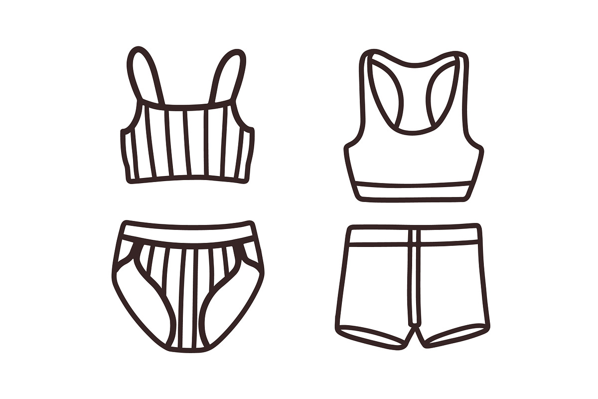 Outline women lingerie underwear set, an Object Illustration by Good Studio (Photo 2 of 9)