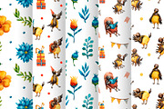 Bird's Birthday - Watercolor Clipart, an Animal Illustration by Mashamashastu (Thumbnail 8 of 12)