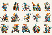 Quirky Christmas Gnome Clipart, an Illustration by DreamCafeArt (Thumbnail 3 of 6)