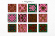 Pink and Green Watercolour Pattern, an Illustration by Pixafied (Thumbnail 2 of 3)