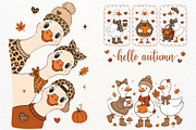Fall Tshirt Prints Silly Goose Png, a Seasonal Illustration by SugarCloudStudioArt (Thumbnail 3 of 5)