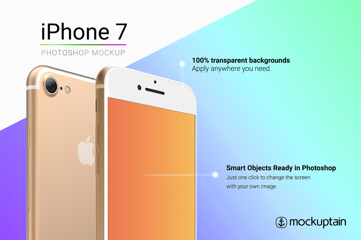Iphone 7 Mockup White Gold Angled, an iPhone Mockup by mockuptain (Photo 3 of 6)