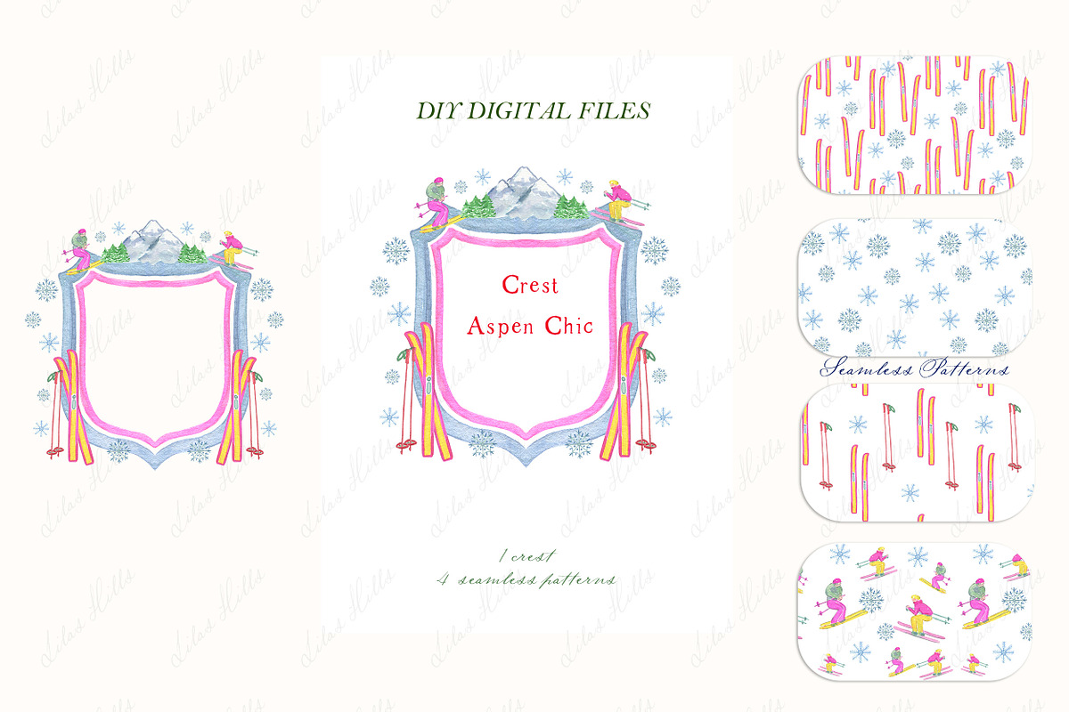 Watercolor Crest Aspen Chic Crest, a Graphic by LABFcreations (Photo 4 of 4)