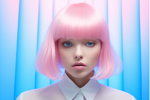 Mysterious Pink blue girl captured, an Arts & Entertainment Photo by Ylivdesign