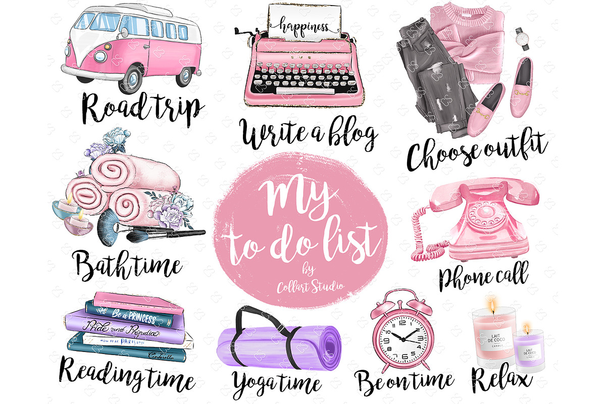 Planner Icons Clip Art, To Do List, an Illustration by Collart Studio (Photo 1 of 3)