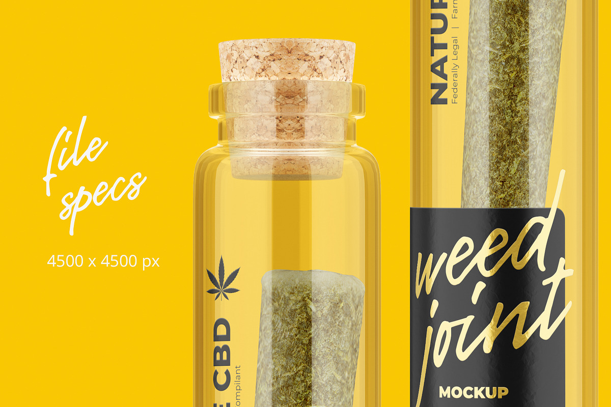 Weed Joint in Glass Tube Mockup, a Product Mockup by easymock 2 (Photo 2 of 12)