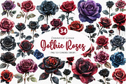 Gothic Roses Clipart PNG, an Illustration by SinaCreation (Thumbnail 1 of 5)