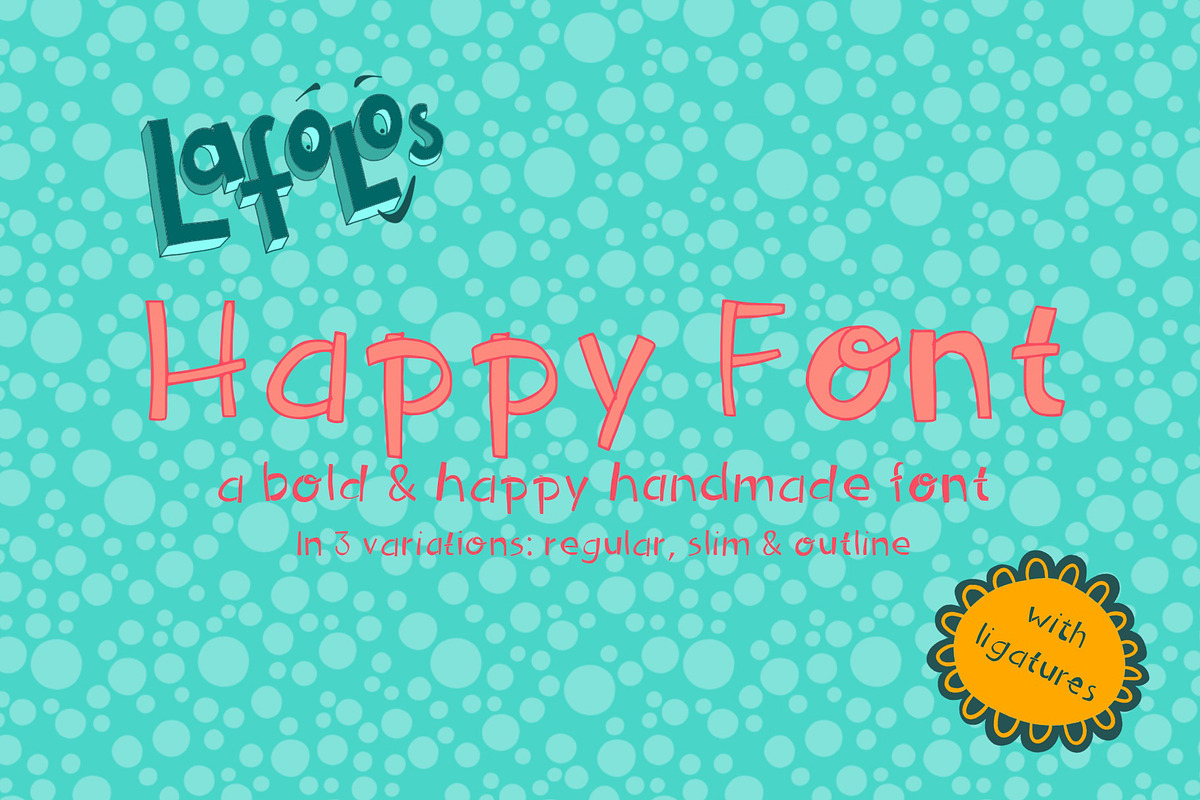 LAFOLOs Happy Font, a Handwritten Font by LAFOLO (Photo 1 of 6)