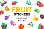 Flat Fruit Stickers, a Duotone Icon by Vectors Market (Thumbnail 1 of 6)