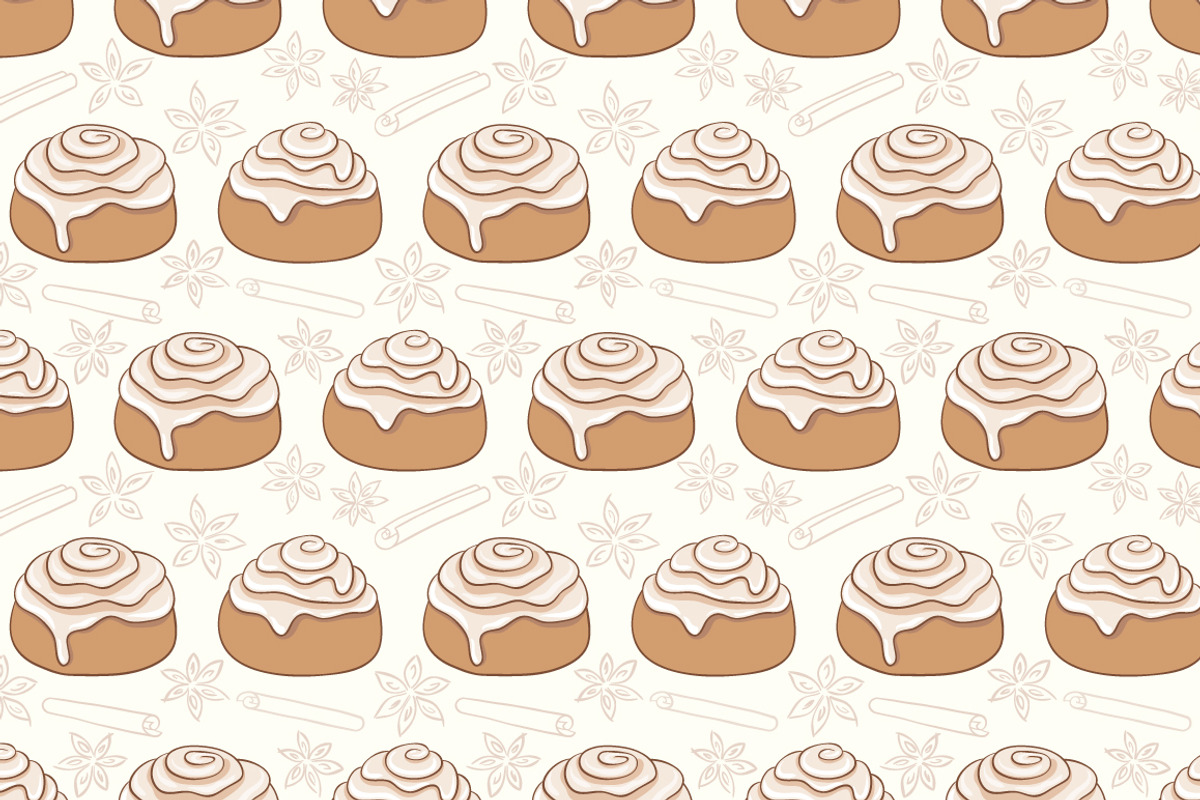 Cinnamon rolls collection, a Pattern Graphic by slowcentury (Photo 5 of 5)