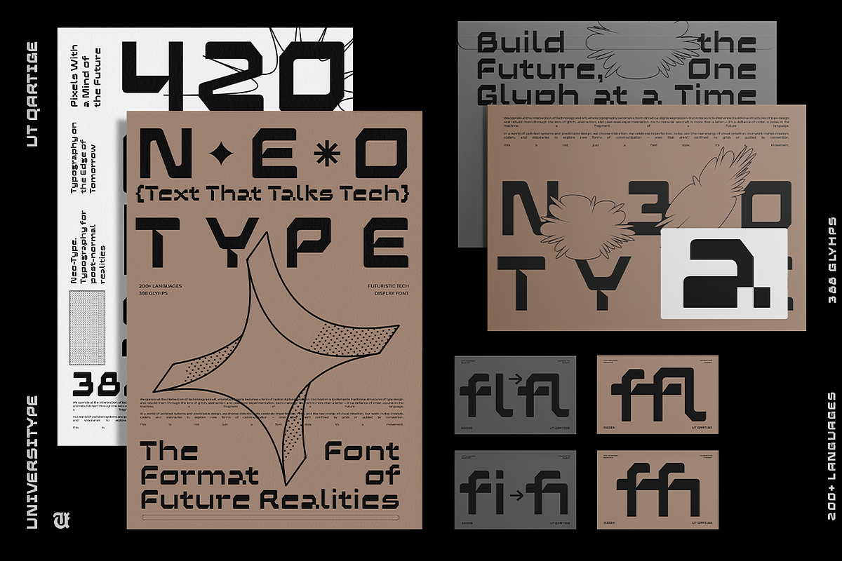 UT Qartige - A Technofuturistic Font, a Font by Universitype (Photo 10 of 12)