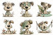 Whimsical Summer Dog Clipart, an Animal Illustration by Black Bird Studio (Thumbnail 4 of 6)