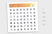 History Line Icons Set, an Outline Icon by Voysla's Shop (Thumbnail 4 of 4)