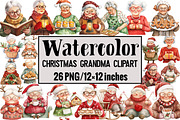 Christmas Grandma Clipart, an Illustration by Design Market (Thumbnail 1 of 3)