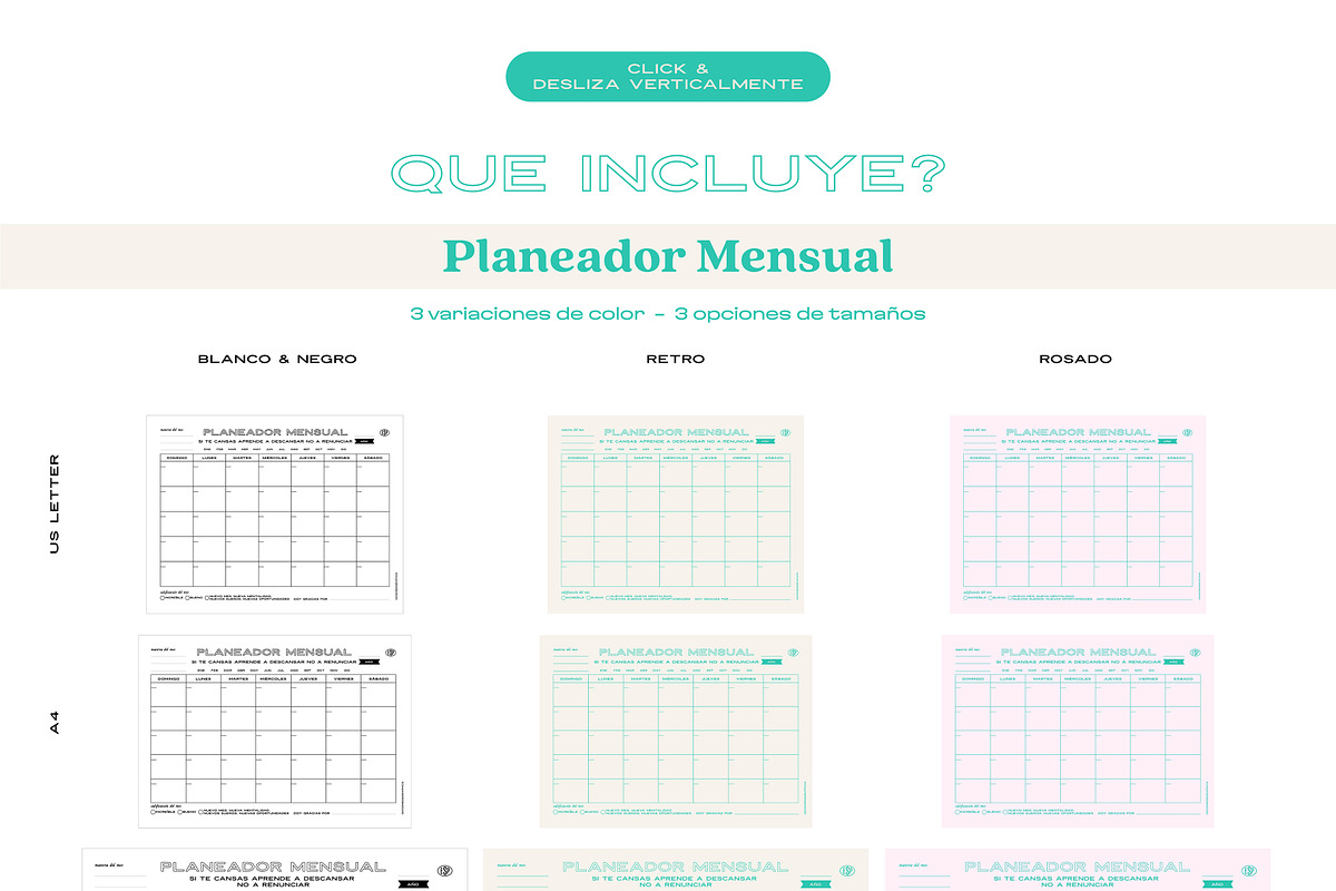 PLANEADOR MENSUAL_Set, a Stationery Template by GoodNess Graphics (Photo 3 of 8)