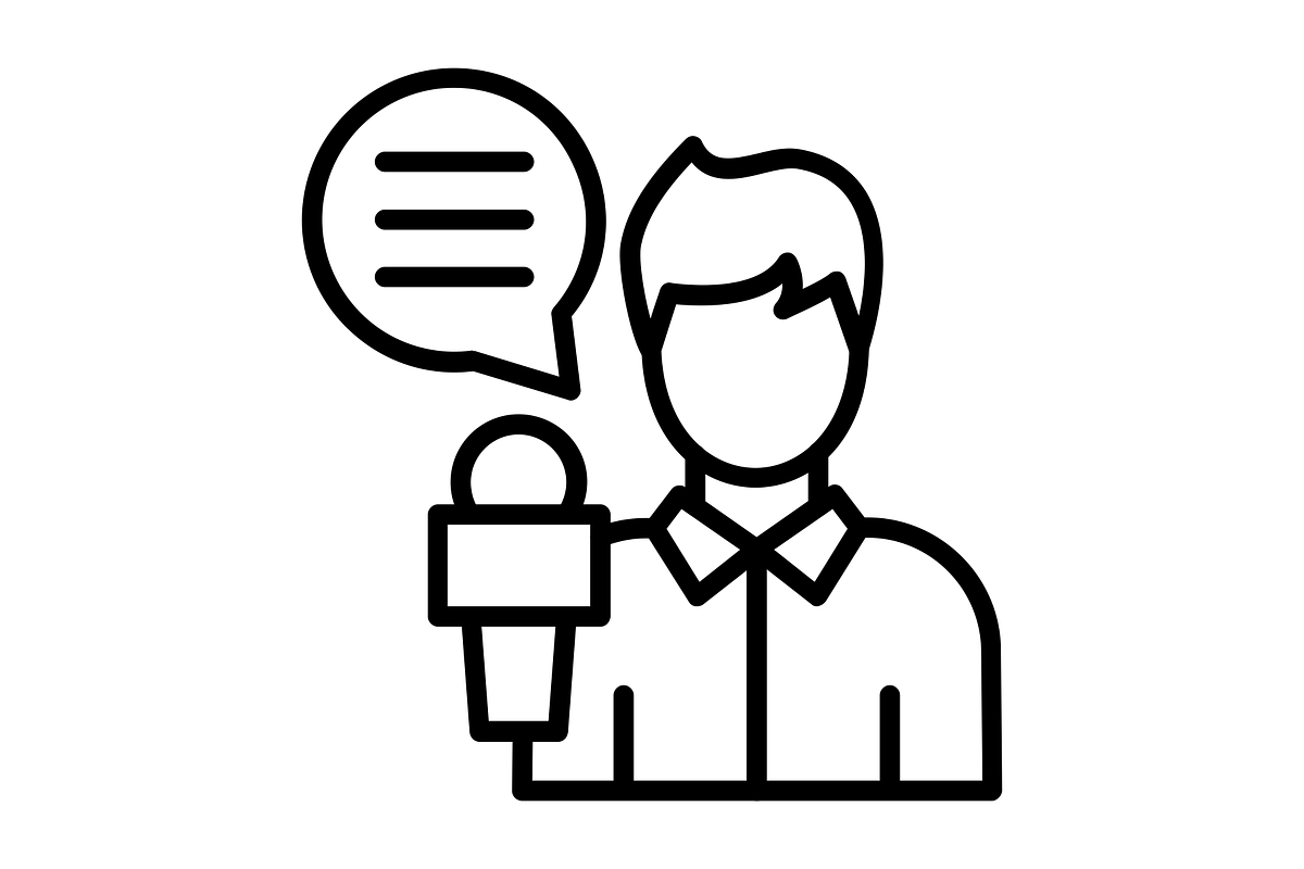 News Reporter Line Icon, an Icon by Pexelpy (Photo 2 of 2)