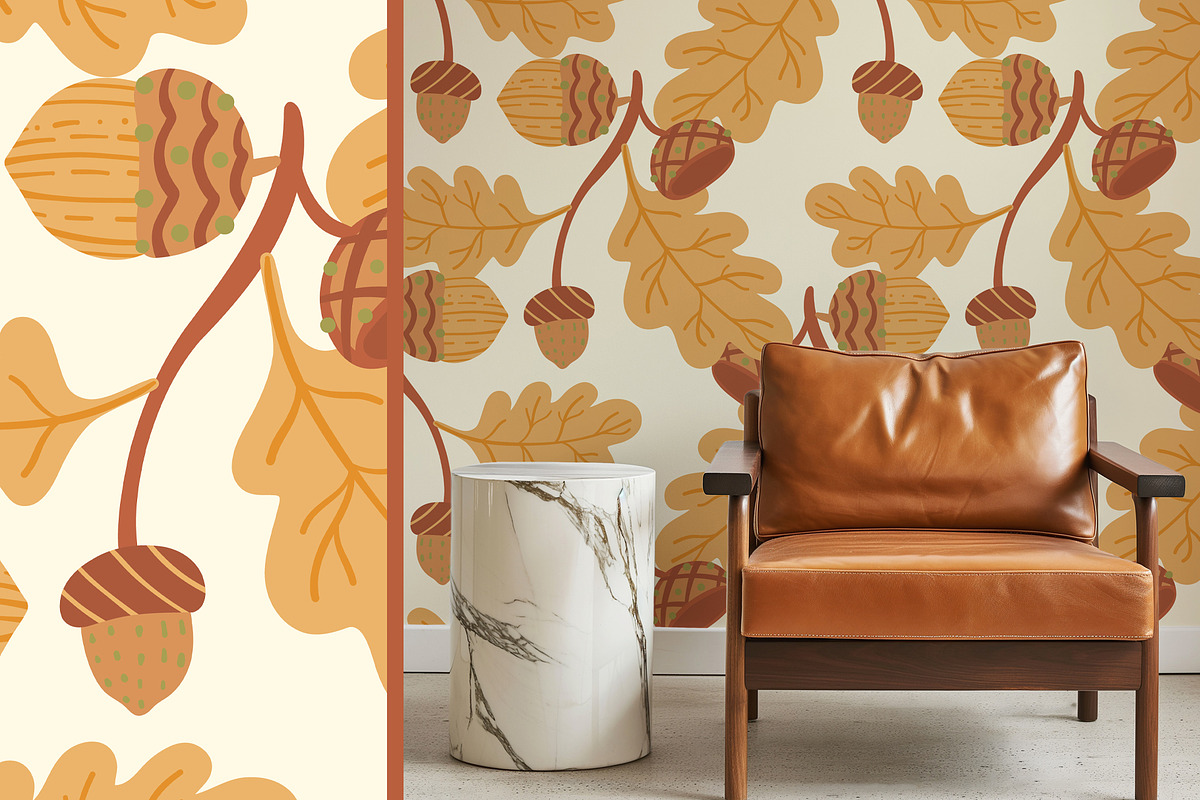 Pine cones & acorns Clipart patterns, a Seasonal Illustration by Carpet Tapete Pretzel (Photo 9 of 13)