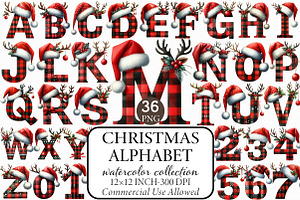 Watercolor Christmas Alphabet, an Illustration by Libby Wishes