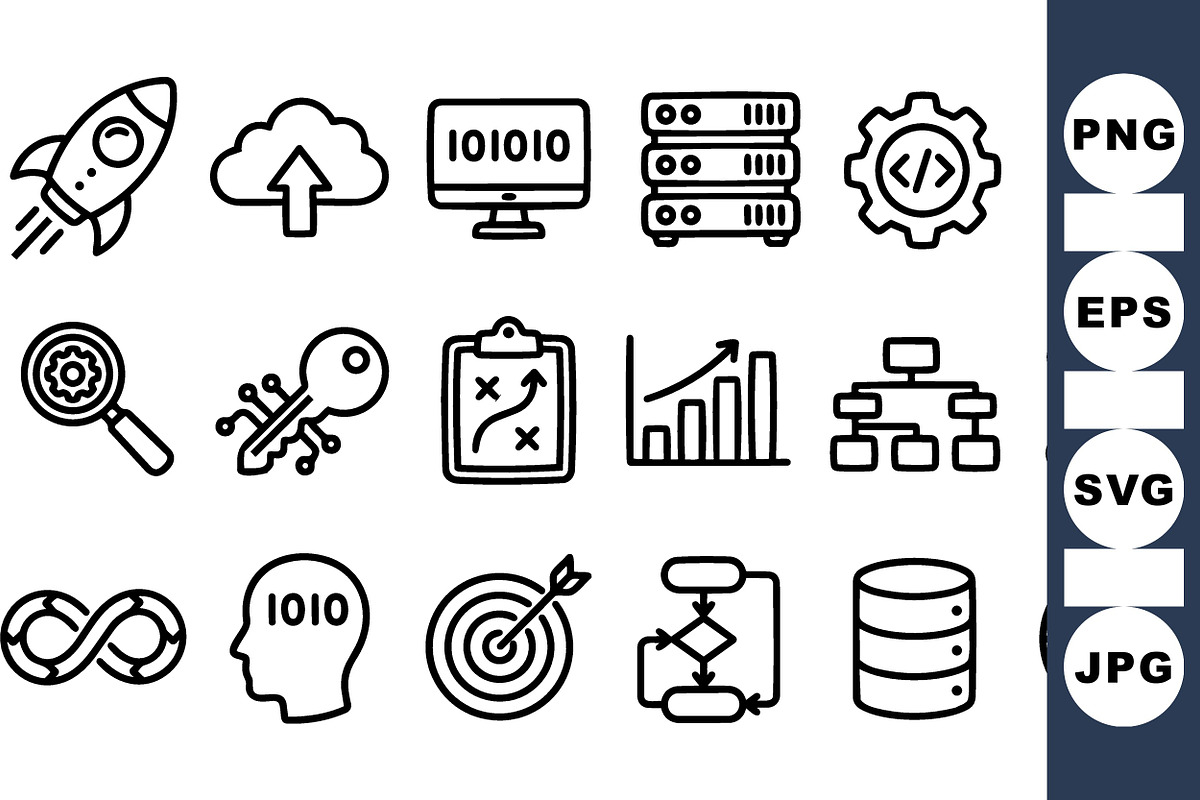 Tech Strategy Icon Set, an Illustration by designvectx (Photo 1 of 3)