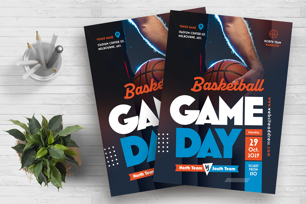 Basketball Game Day Flyer Template, a Flyer Template by Boostock (Photo 1 of 4)