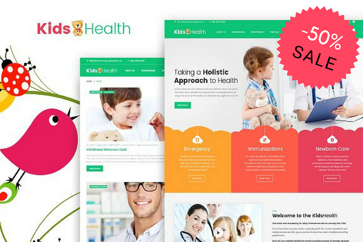 KidsHealth - Kids Clinic, a WordPress Template by Zemez (Photo 1 of 7)