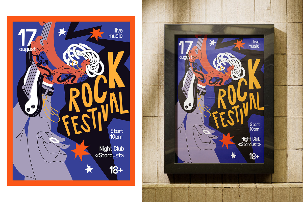 Rock concert posters, musicians set, a Person Illustration by PaperTrident (Photo 8 of 9)