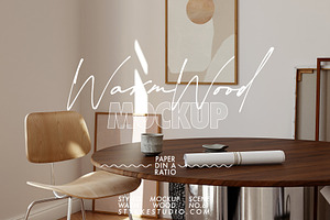 WARM WOOD | Art Studio Frame Mockup