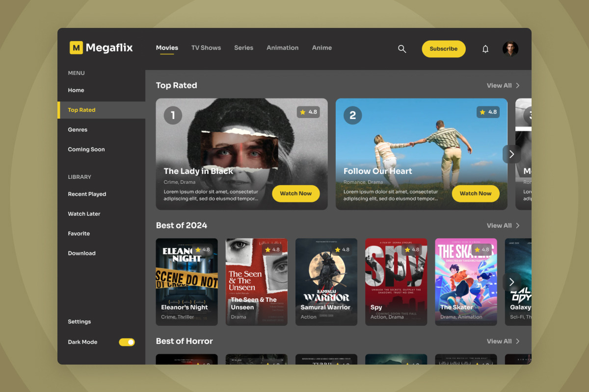 Streaming Dashboard UI Kit Design, an UI Kit Template by twinstd (Photo 4 of 5)